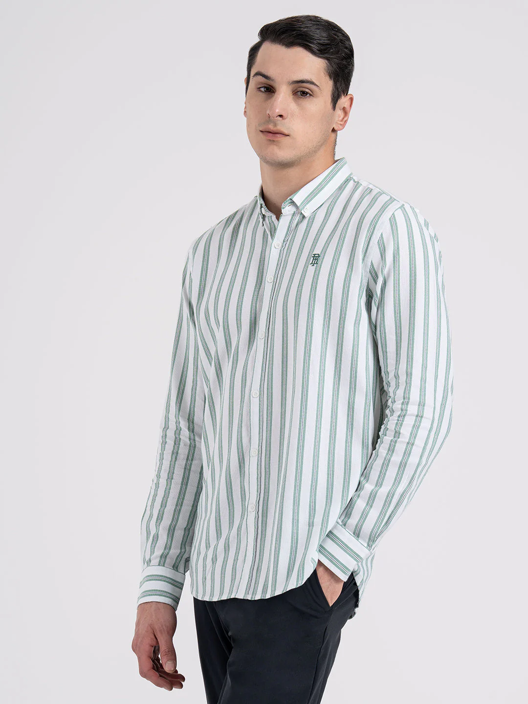 Button Down Striped Shirt for Men - Image 3