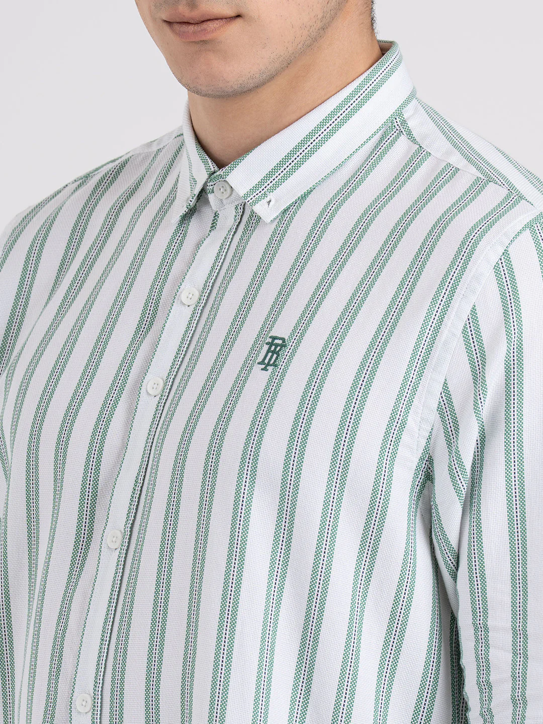 Button Down Striped Shirt for Men - Image 5