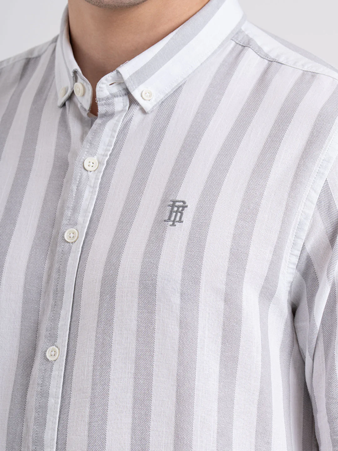 Button Down Striped Shirt for Men - Image 5