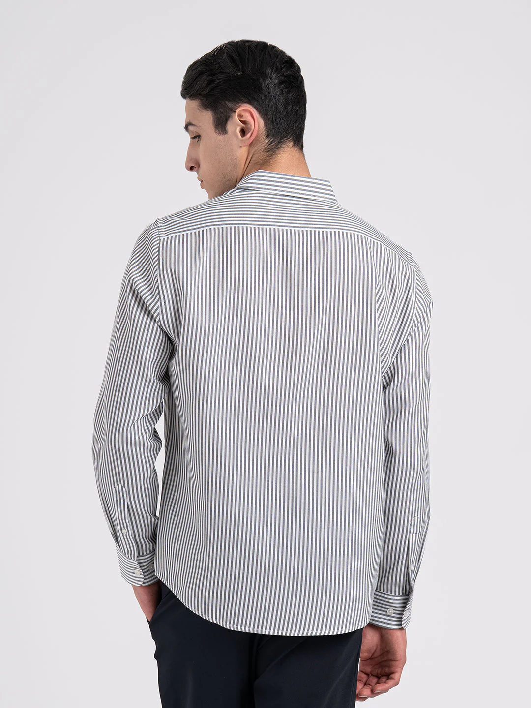 Button Down Striped Shirt for Men - Image 4