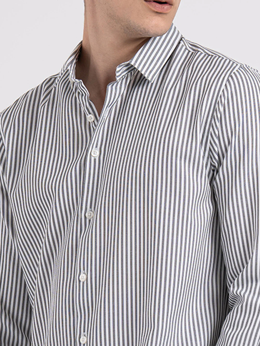 Button Down Striped Shirt for Men - Image 5