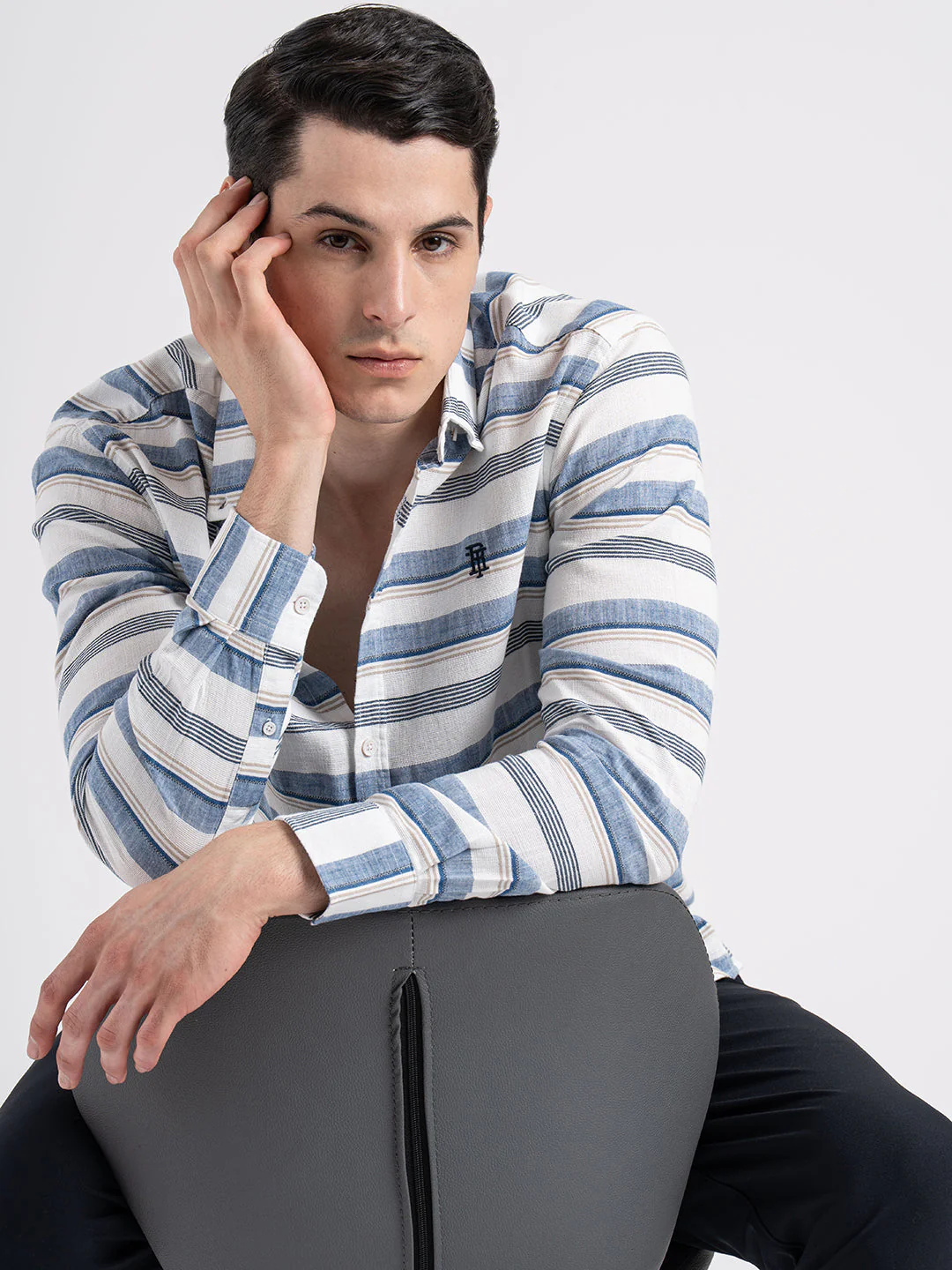 Button Down Striped Shirt for Men - Image 6