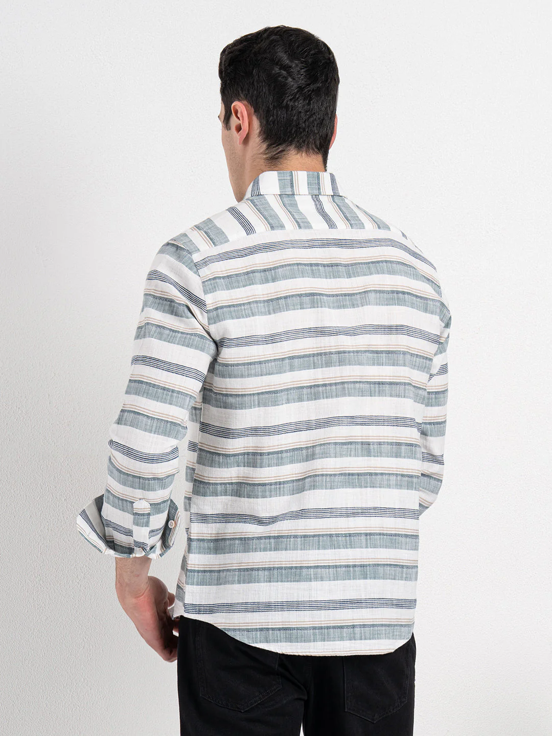 Button Down Striped Shirt for Men - Image 4