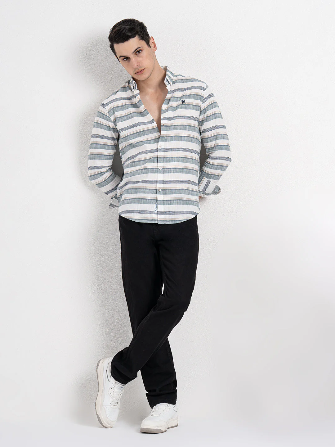 Button Down Striped Shirt for Men - Image 6