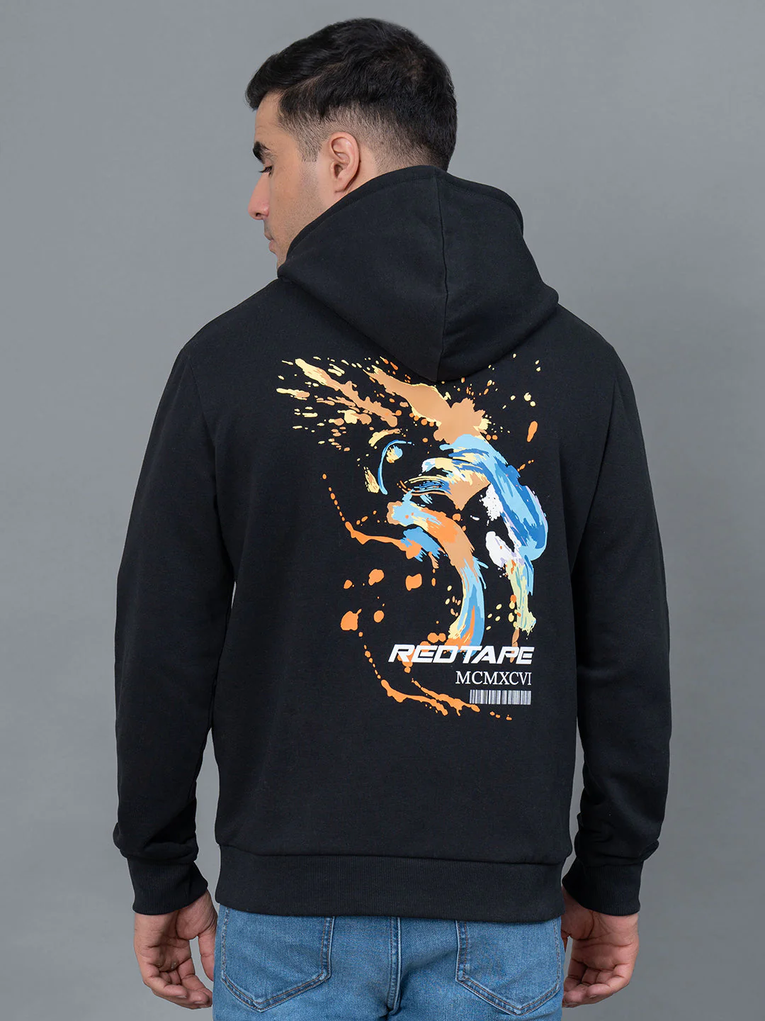 Casual Black Hoodie for Men - Image 3