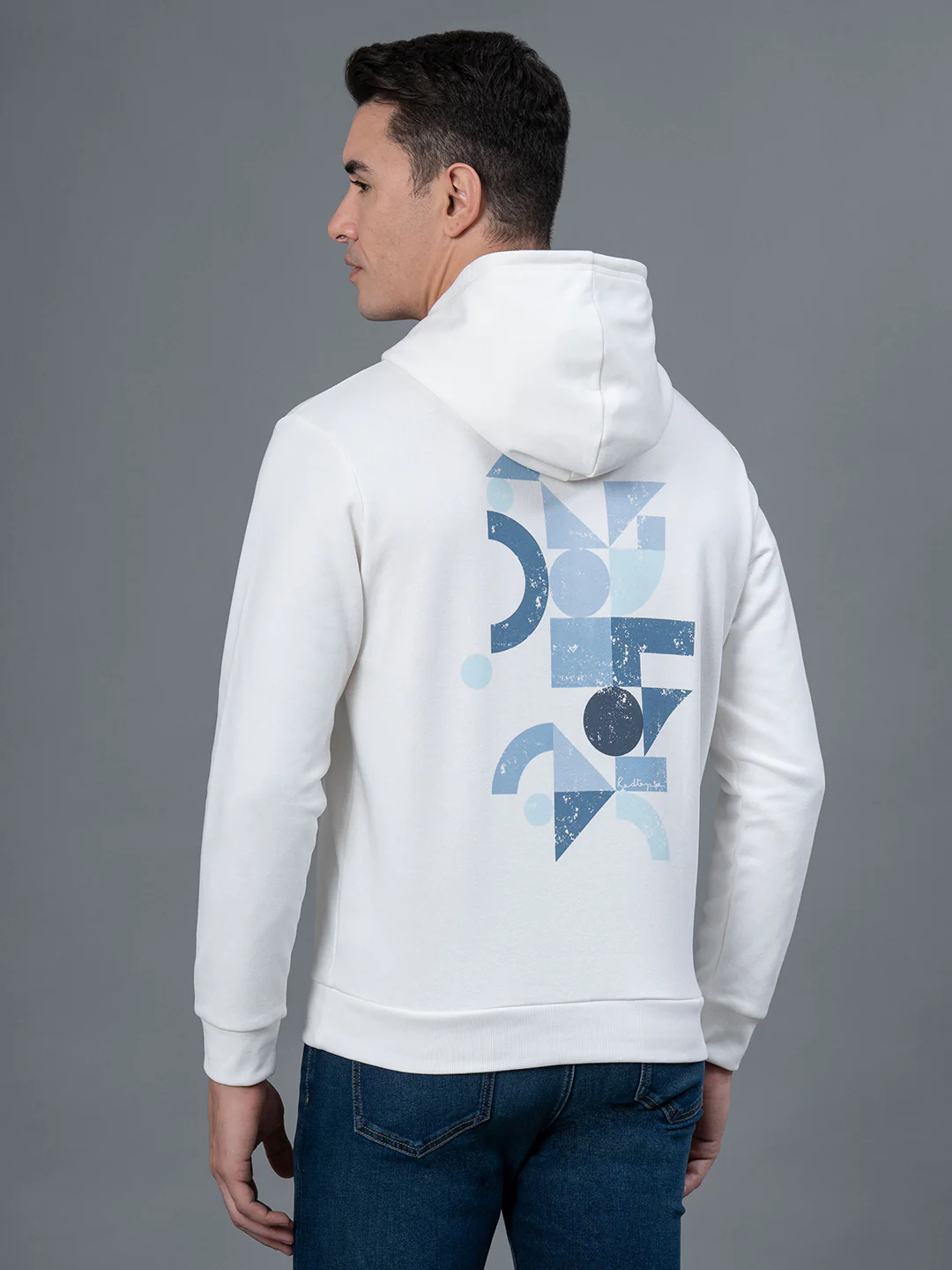 Casual Off White Hoodie for Men - Image 3