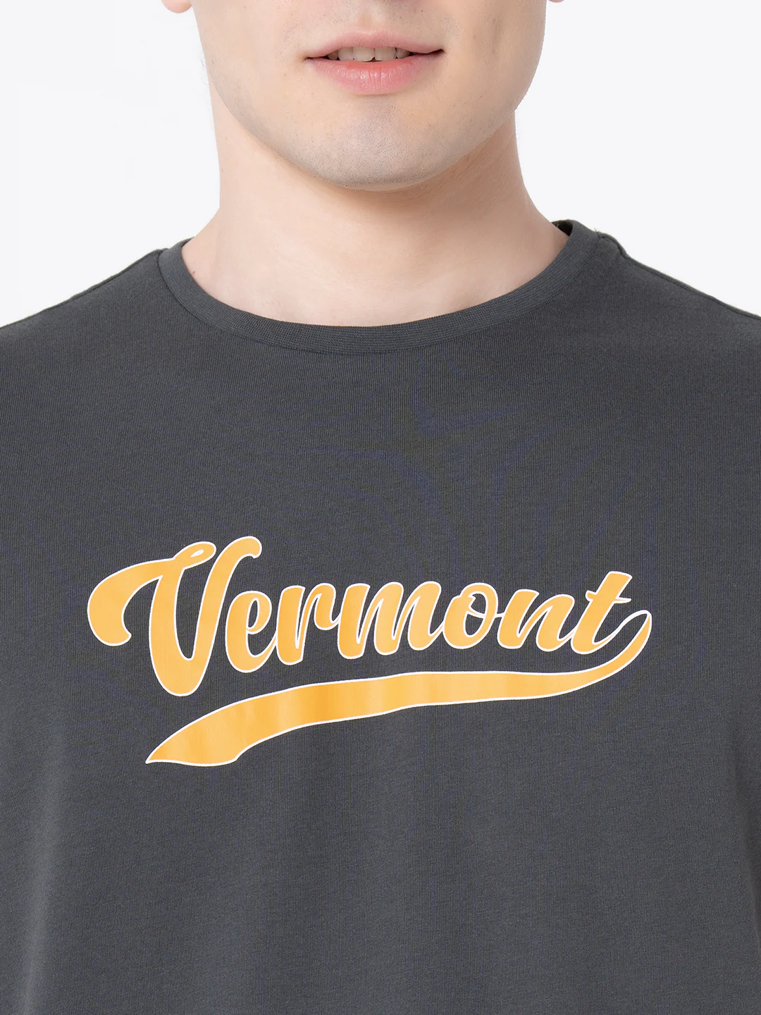 Casual Space Grey T-Shirt For Men - Image 4