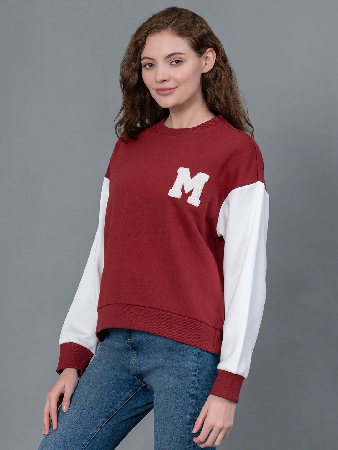Cherry Embroidered Cotton Poly Fleece Women's Sweatshirt - Image 2