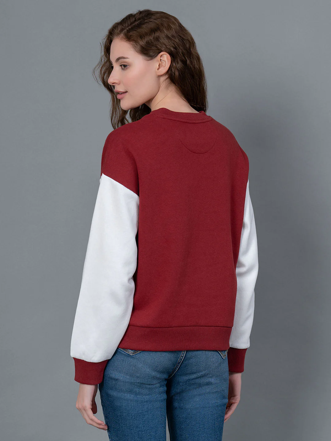 Cherry Embroidered Cotton Poly Fleece Women's Sweatshirt - Image 3