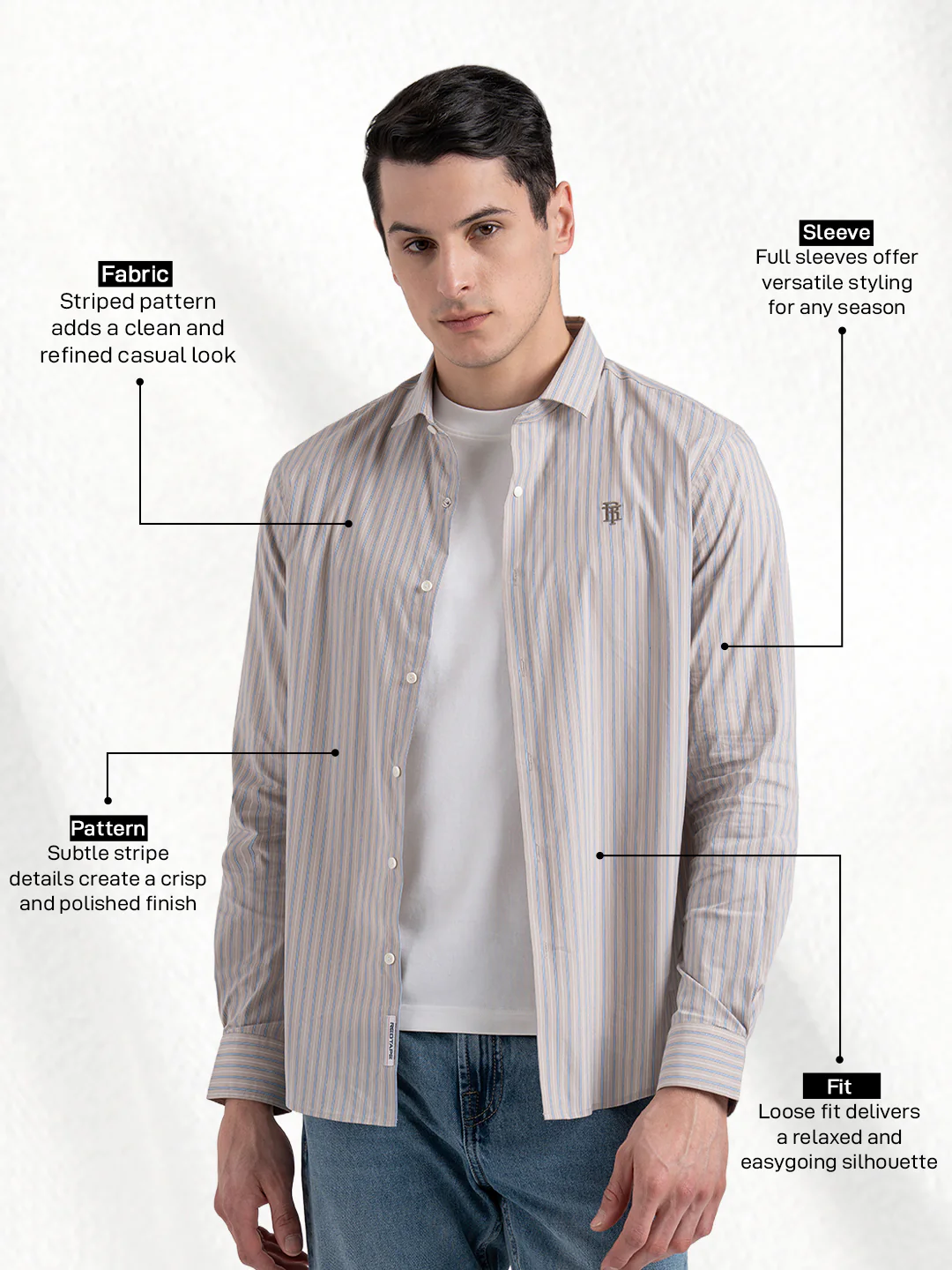 Classic Striped Shirt for Men - Image 2