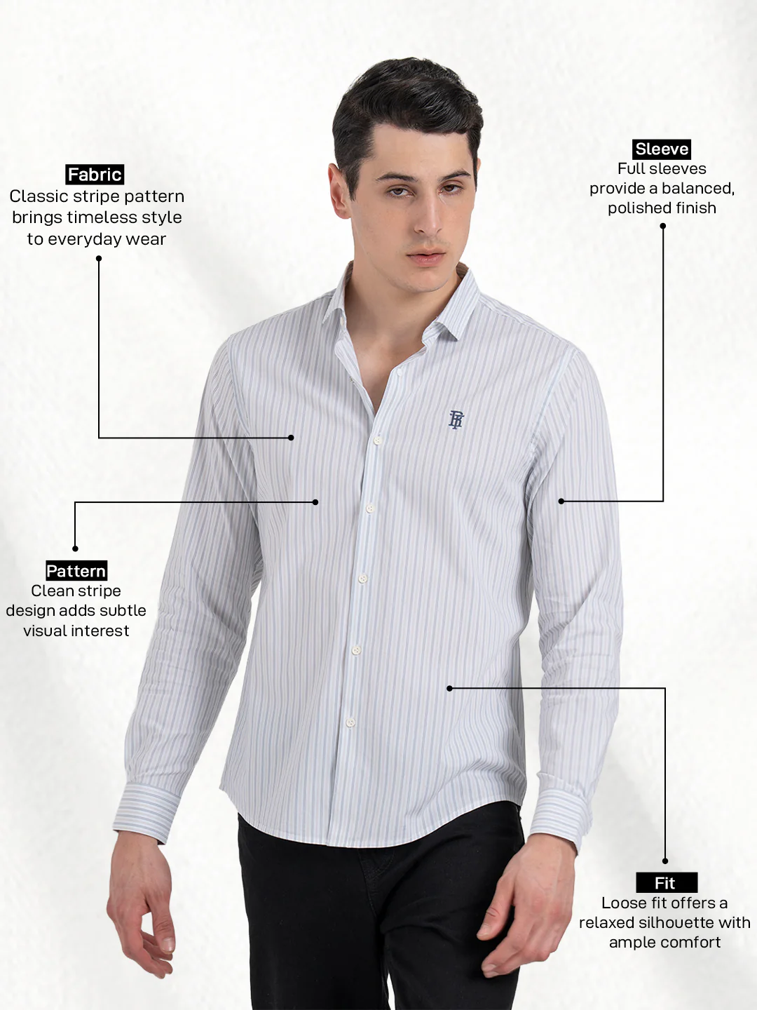 Classic Striped Shirt for Men - Image 2