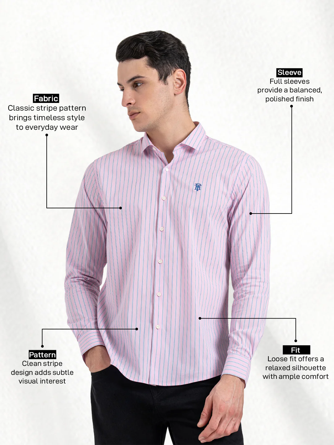 Classic Striped Shirt for Men - Image 2