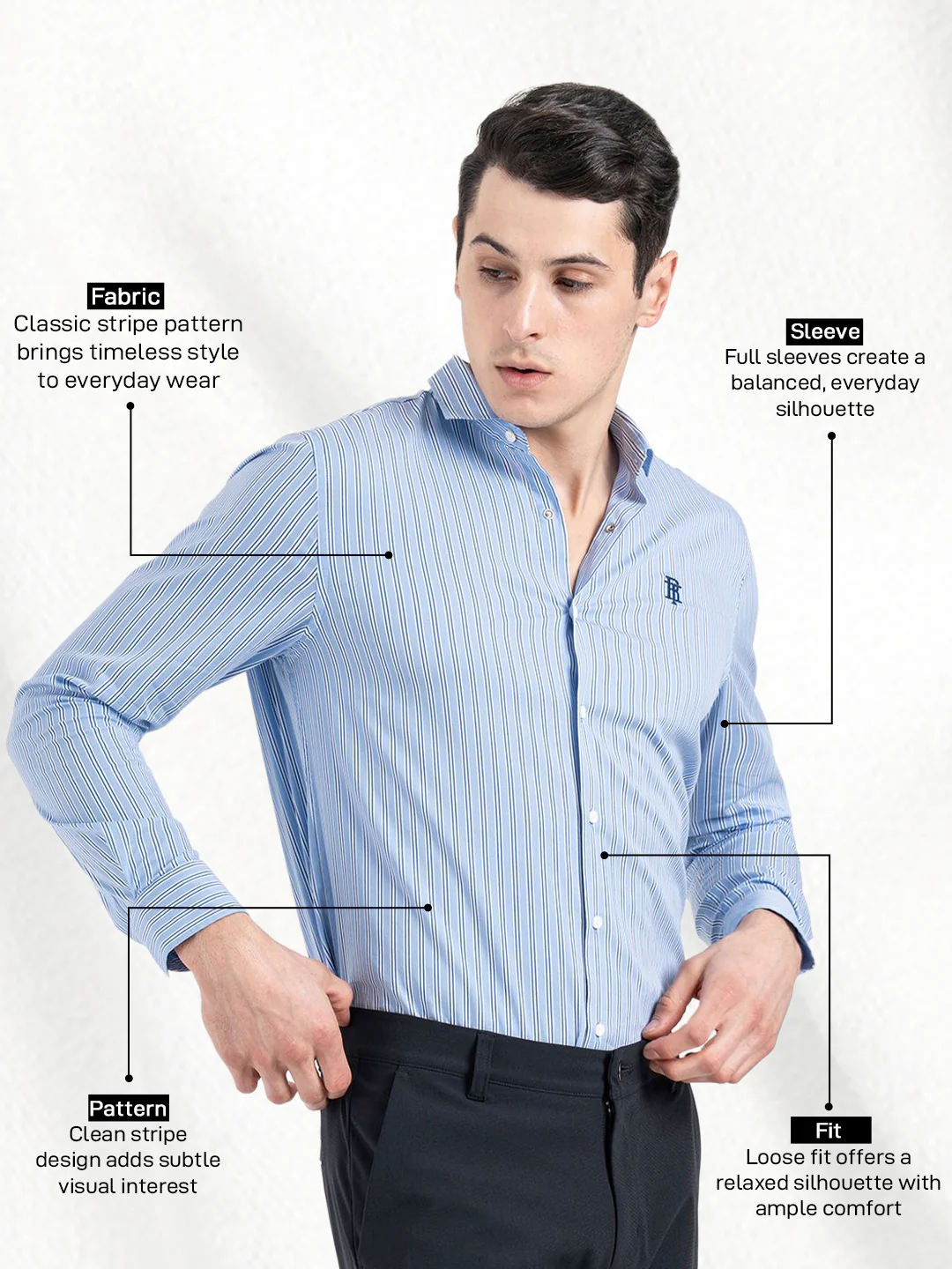 Classic Striped Shirt for Men - Image 2