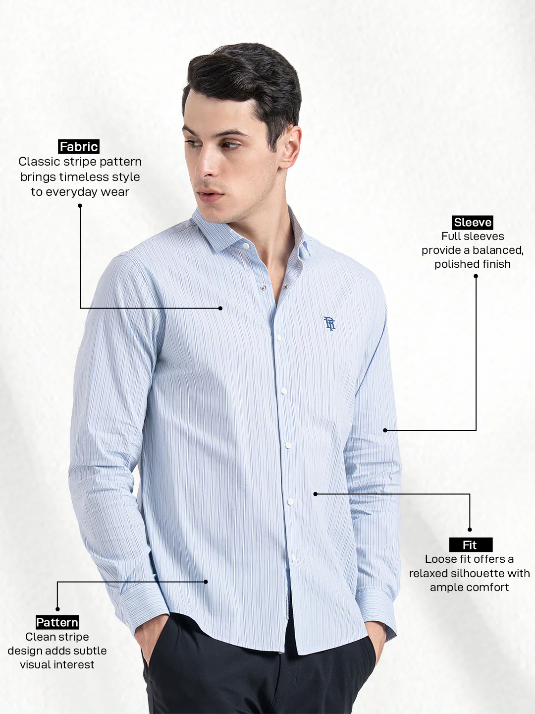 Classic Striped Shirt for Men - Image 2