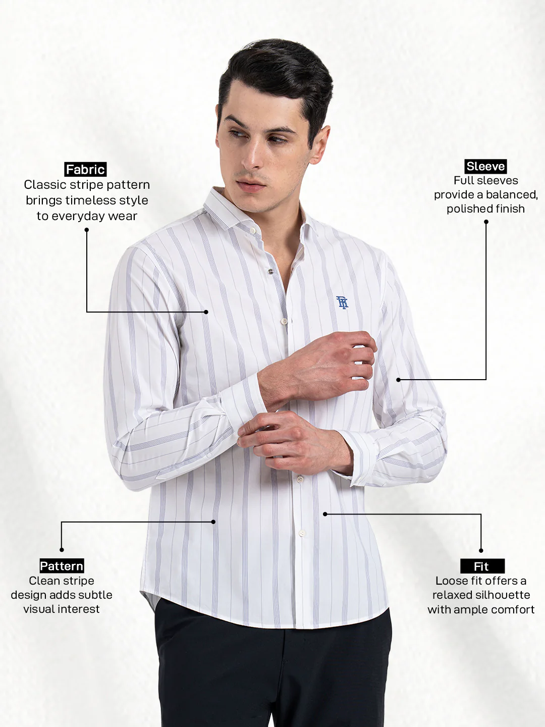 Classic Striped Shirt for Men - Image 2