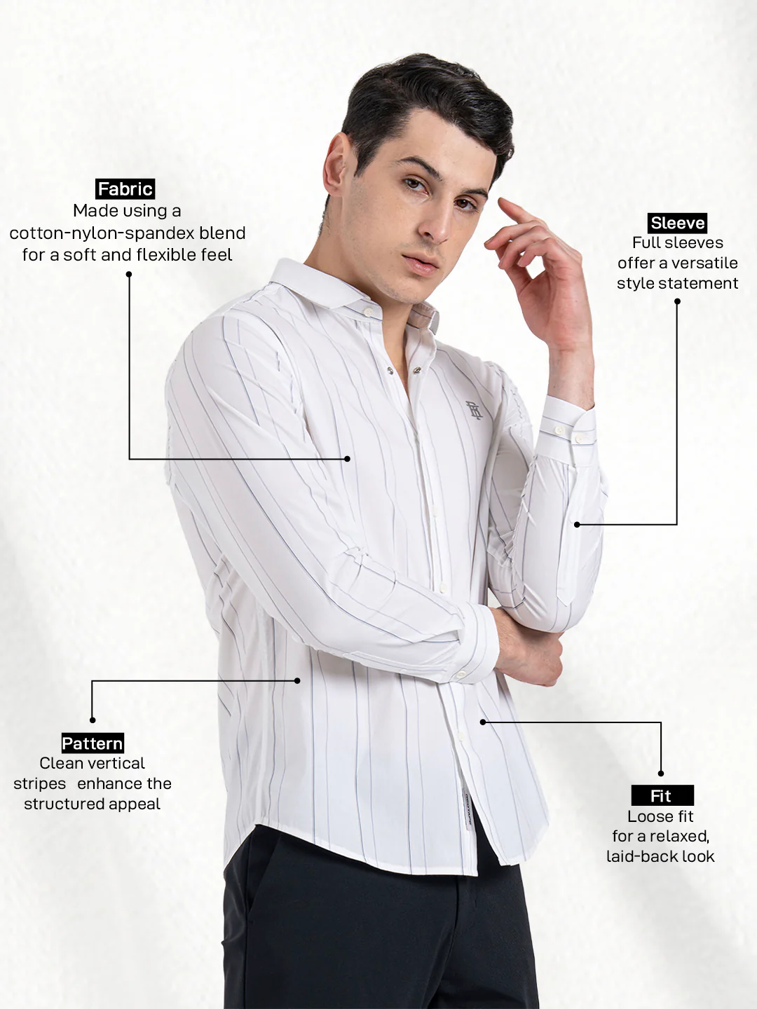 Classic Striped Shirt for Men - Image 2