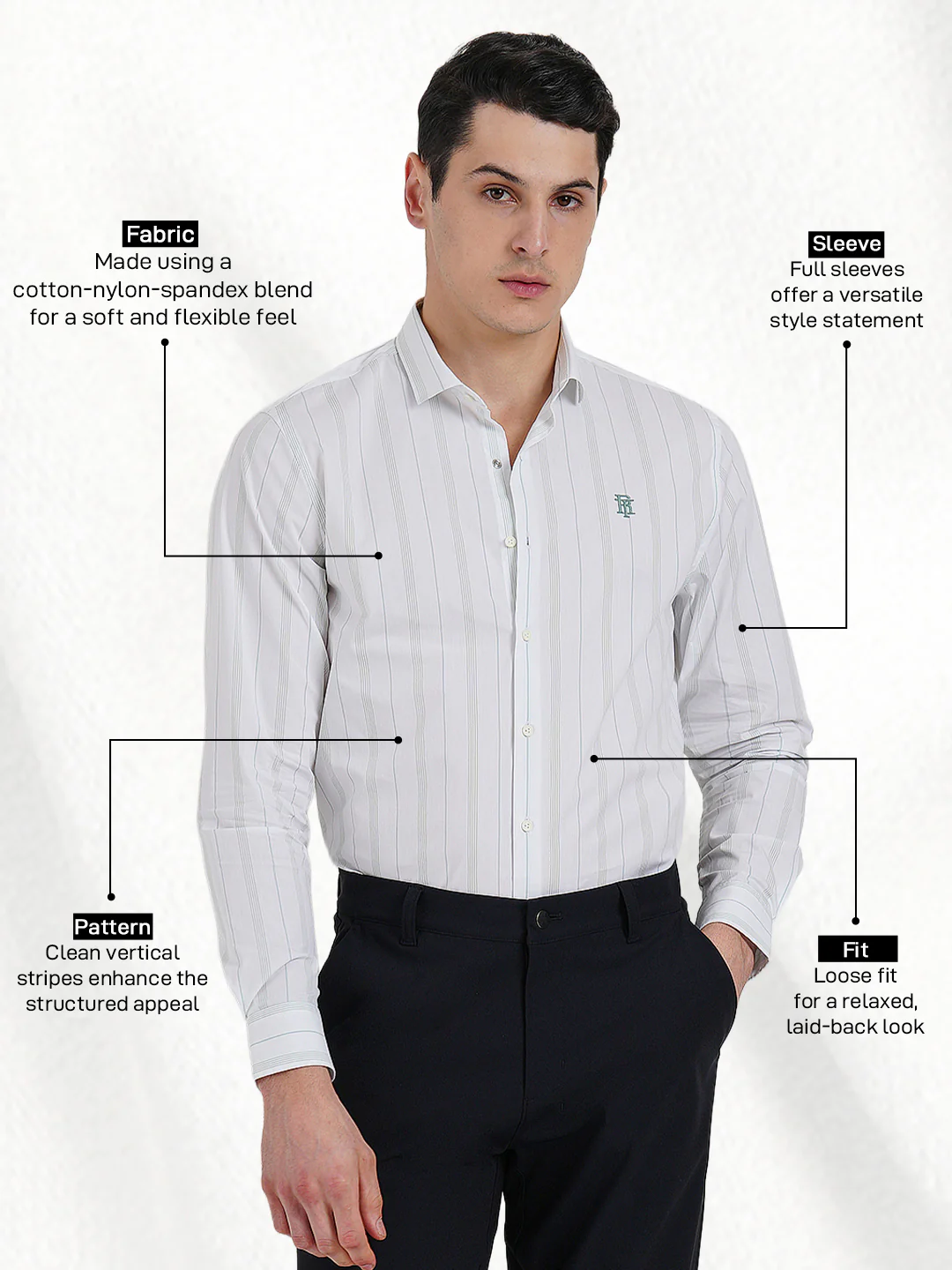Classic Striped Shirt for Men - Image 2