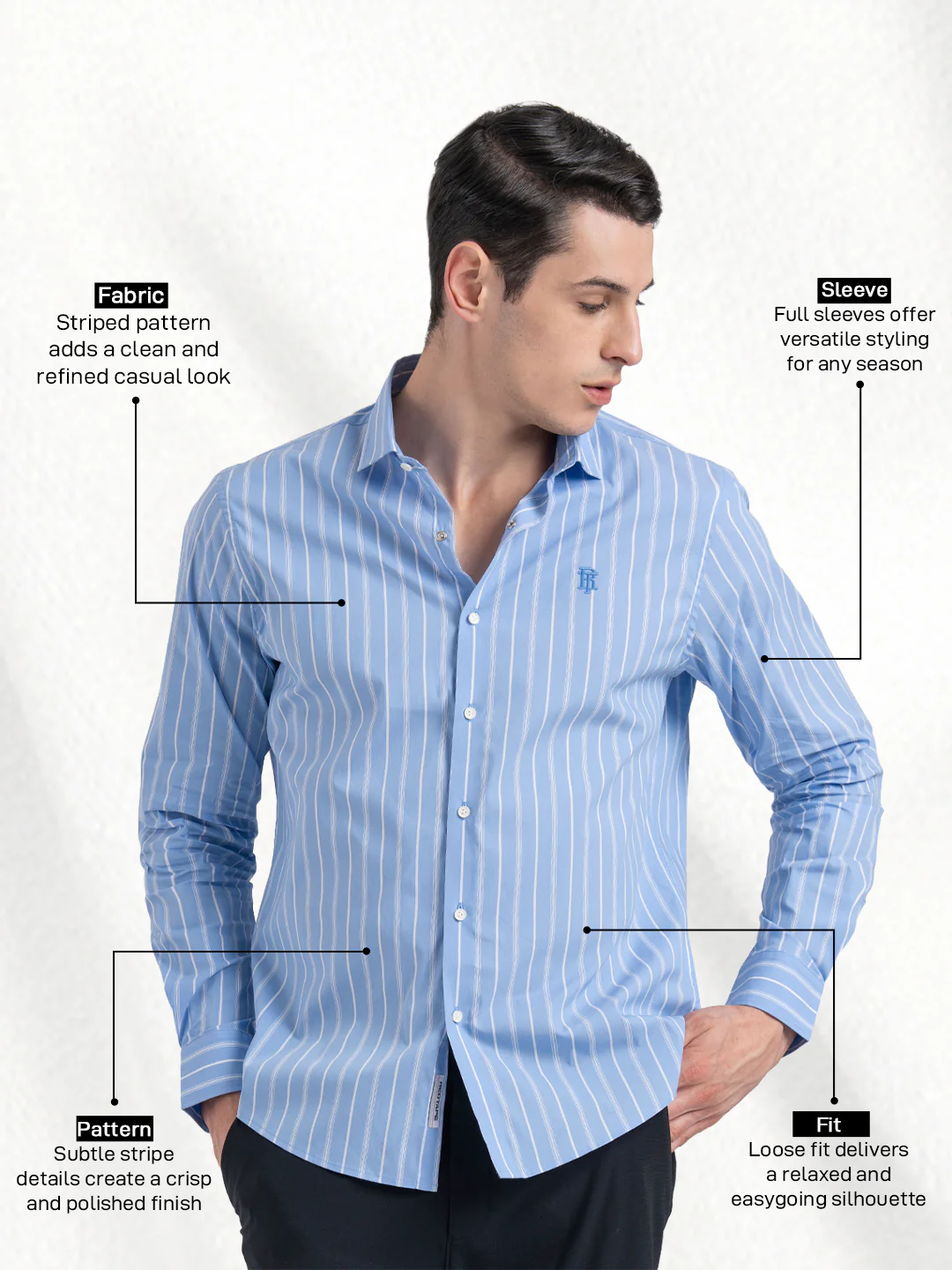 Classic Striped Shirt for Men - Image 2