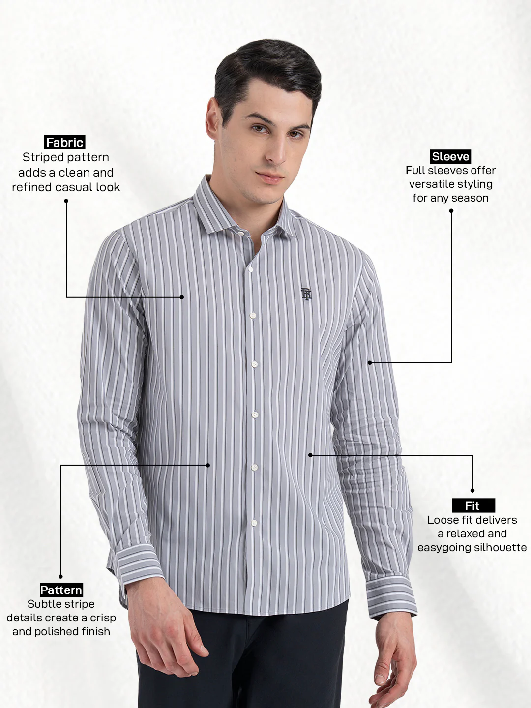 Classic Striped Shirt for Men - Image 2