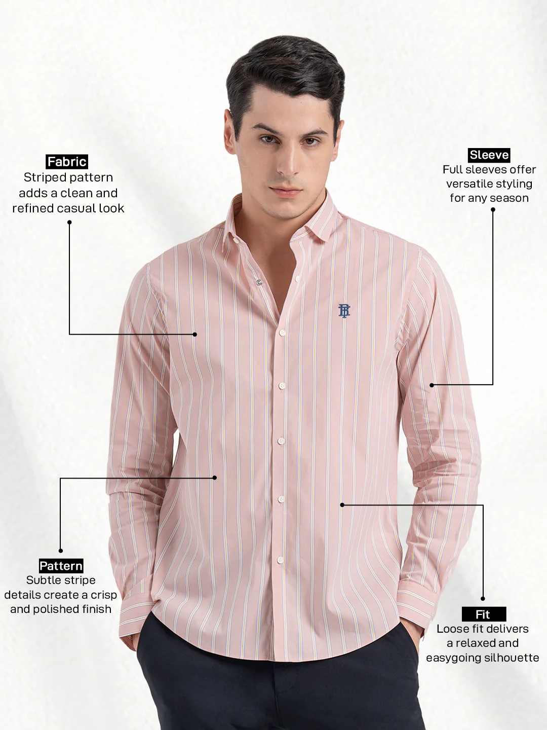 Classic Striped Shirt for Men - Image 2