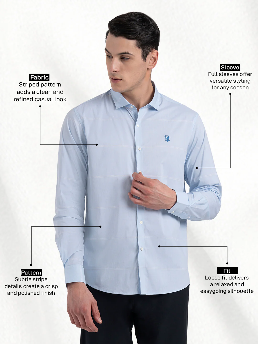 Classic Striped Shirt for Men - Image 2