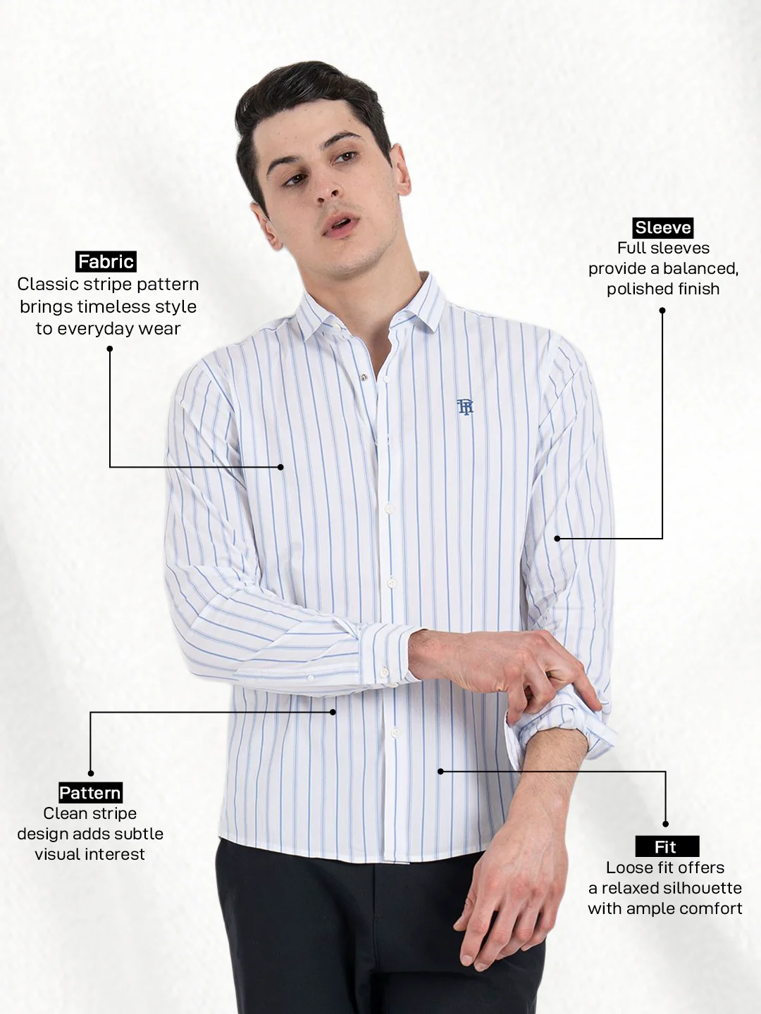 Classic Striped Shirt for Men - Image 2