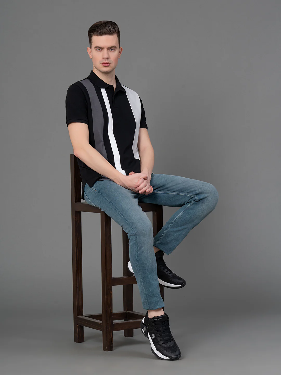 Colorblock Polo T-Shirt for Men - Image 5