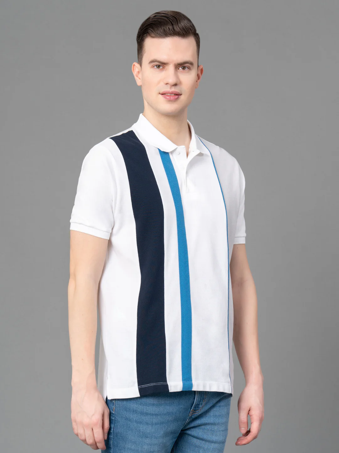 Colorblock Polo T-Shirt for Men - Image 2