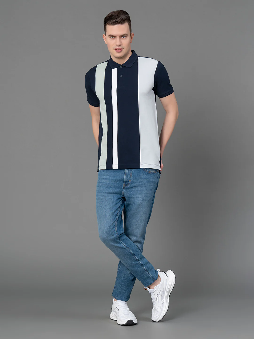 Colorblock Polo T-Shirt for Men - Image 5
