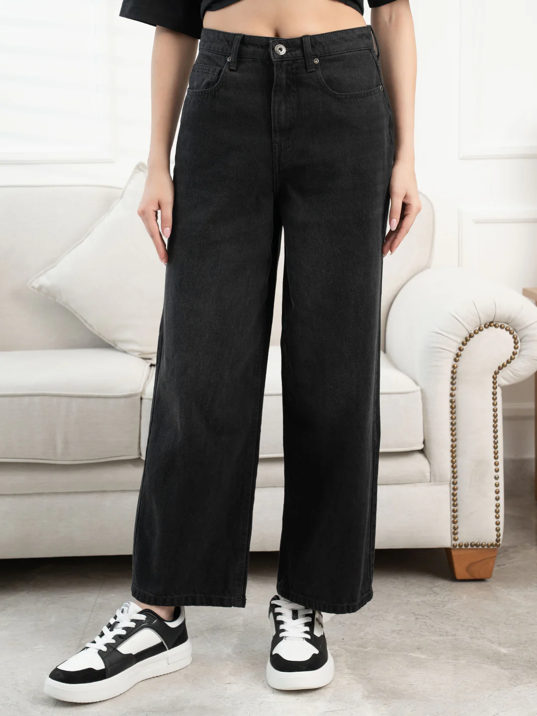 Dark-Grey-Denim-Women's-Wide-Leg-Denim - Image 2