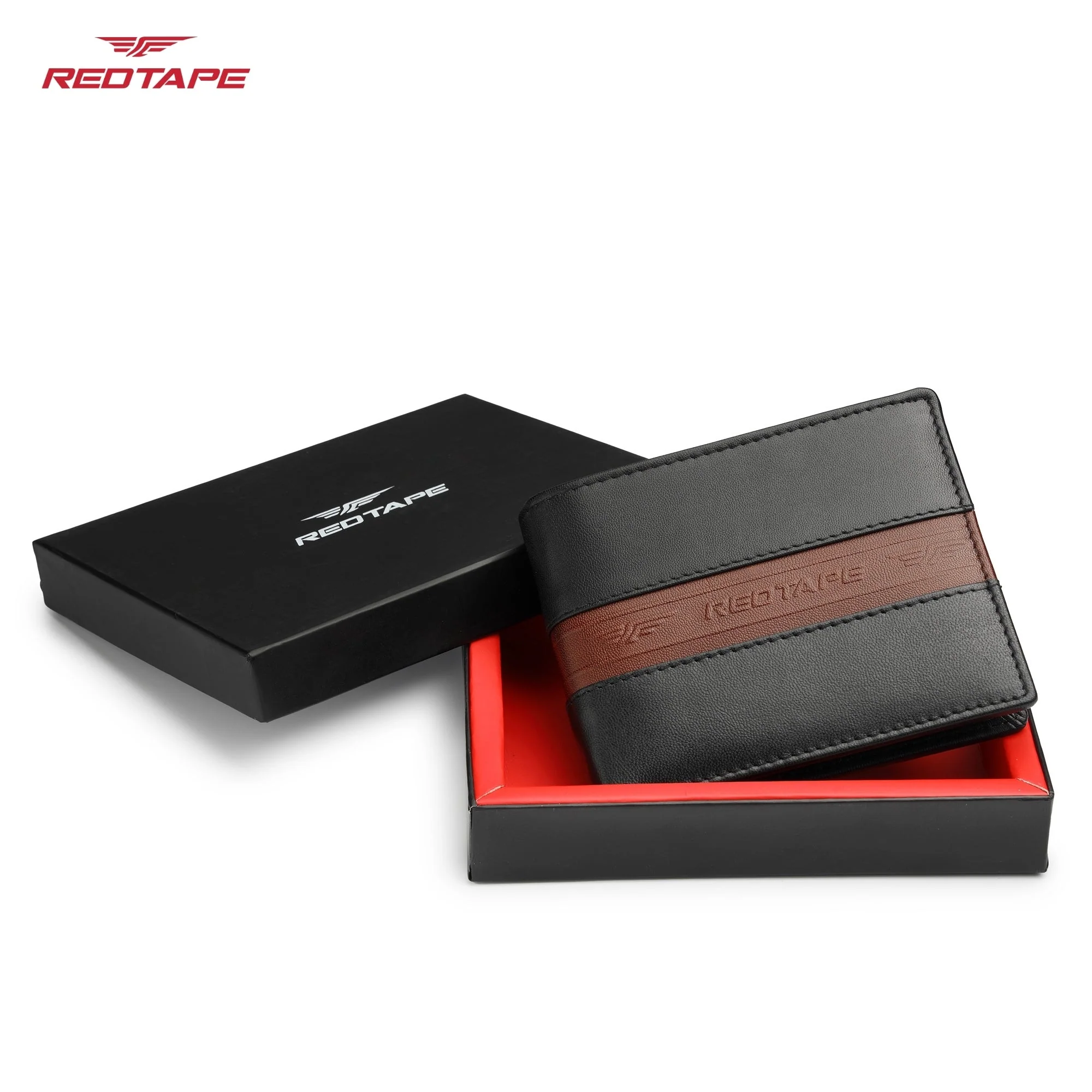 Dark Navy Tan Men's Leather Wallet - Image 8