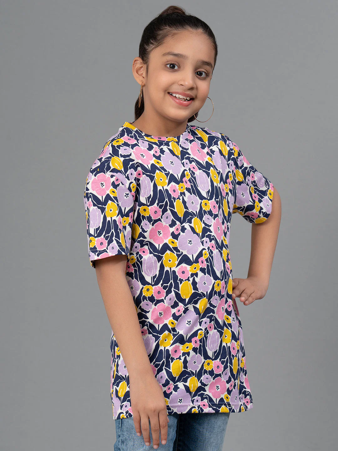 Dark Purple Color T-Shirt for Girls | Best in Comfort| Half Sleeves - Image 2