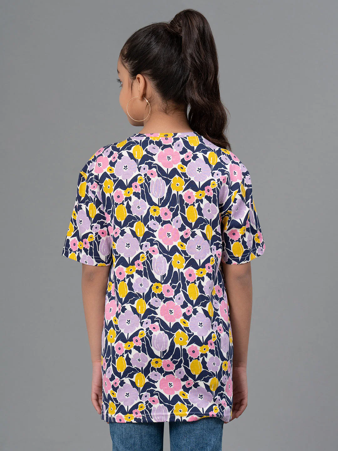 Dark Purple Color T-Shirt for Girls | Best in Comfort| Half Sleeves - Image 3
