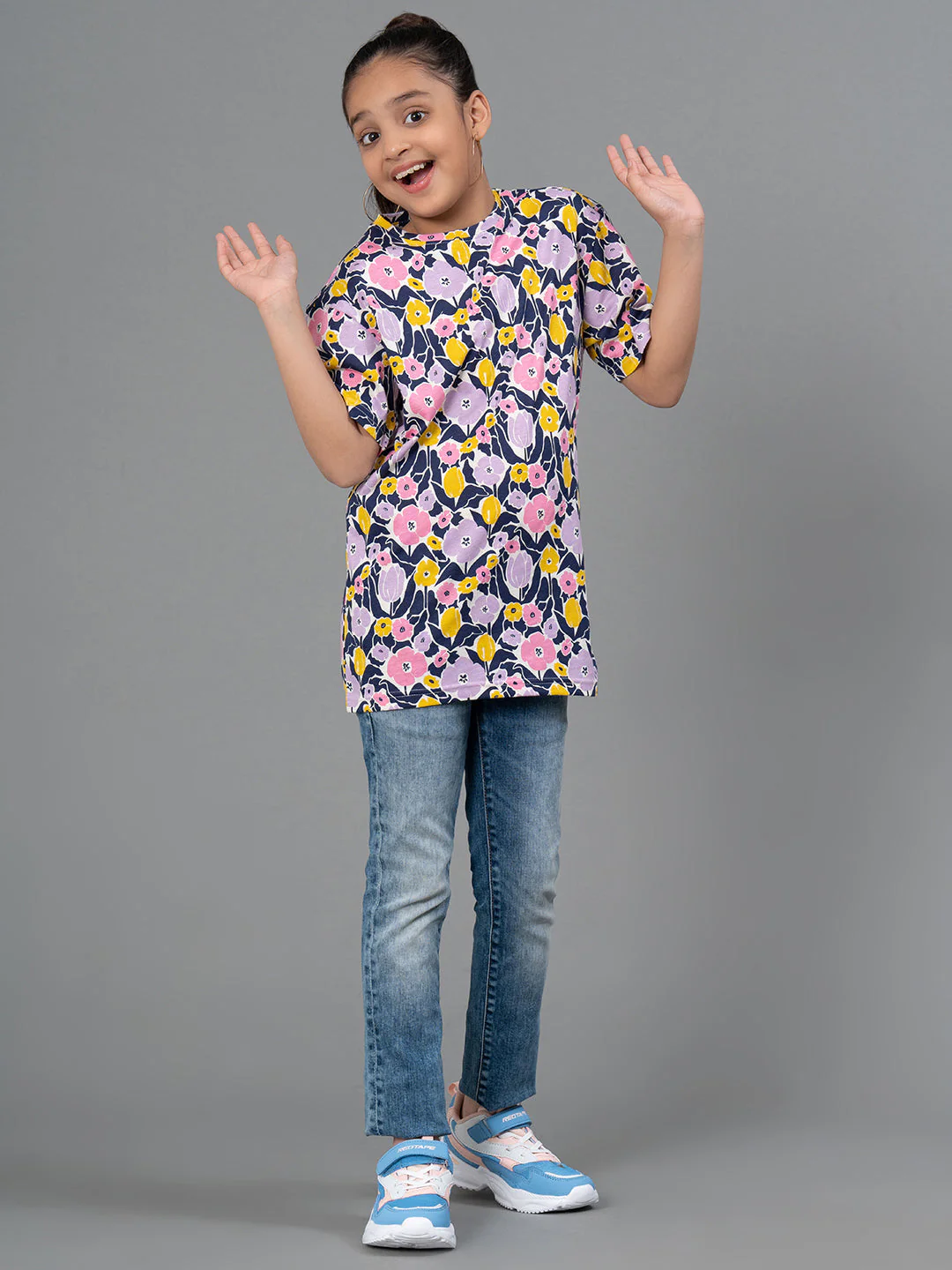 Dark Purple Color T-Shirt for Girls | Best in Comfort| Half Sleeves - Image 5