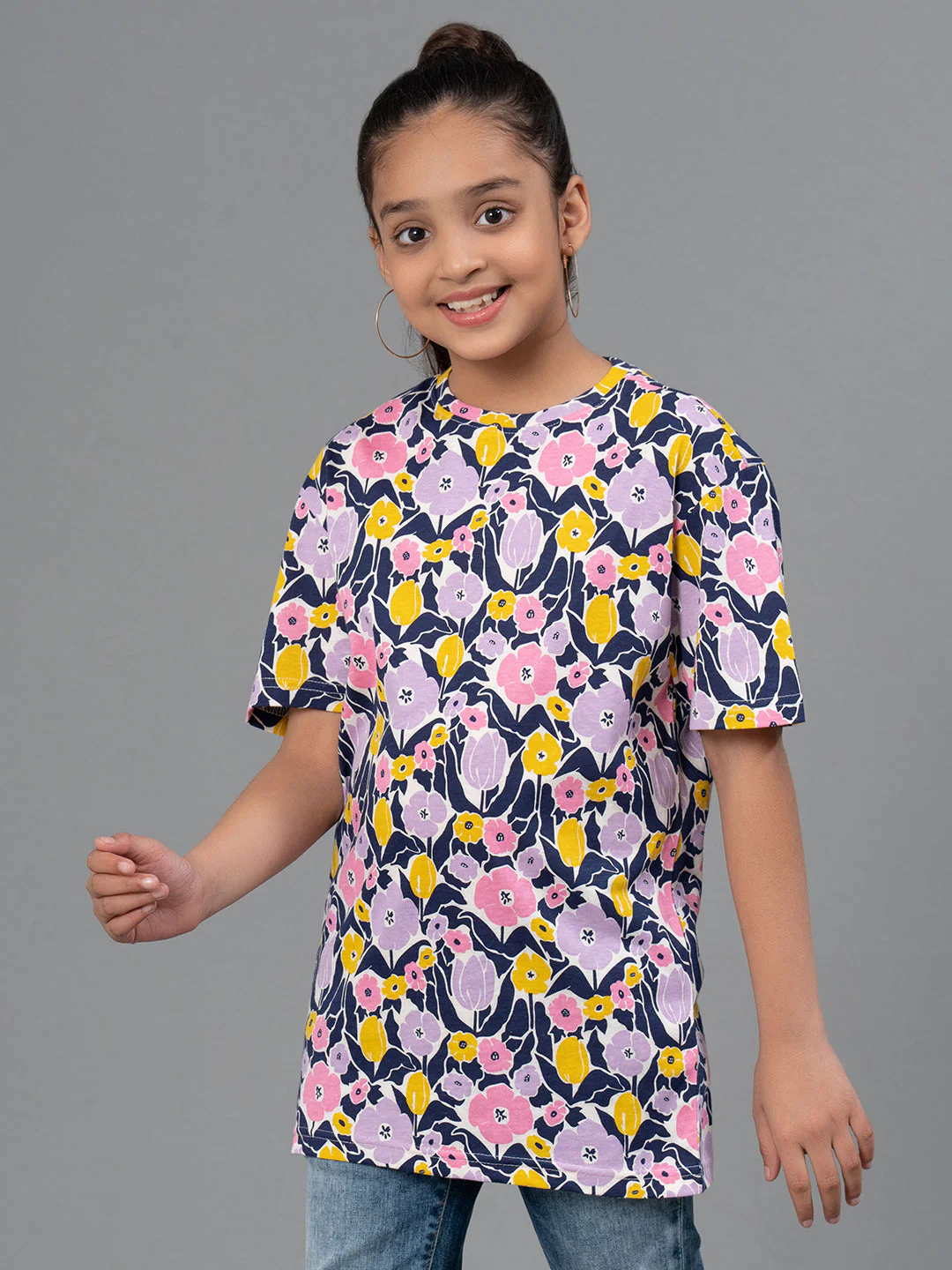 Dark Purple Color T-Shirt for Girls | Best in Comfort| Half Sleeves - Image 6