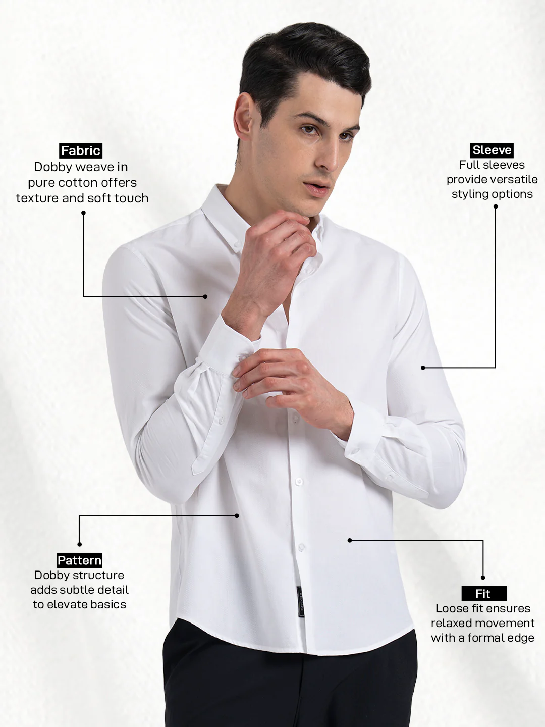 Dobby Button-Down Formal Shirt for Men - Image 2