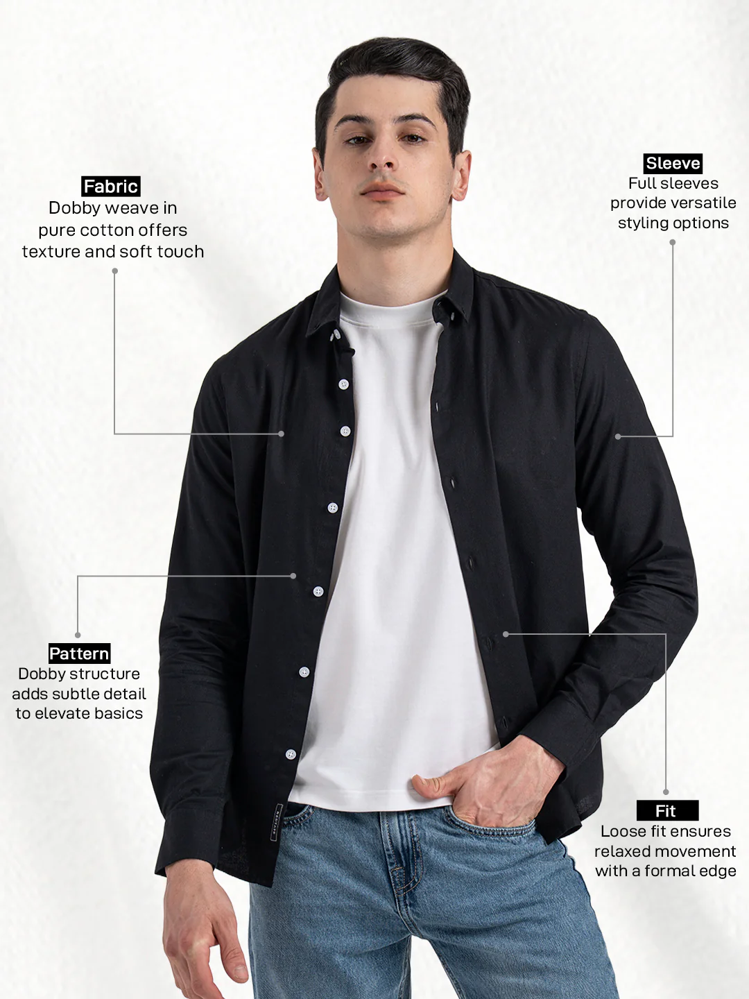 Dobby Button-Down Formal Shirt for Men - Image 2