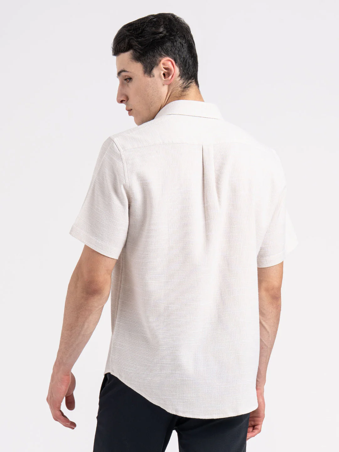 Dobby Half Slevee Button Down Shirt for Men - Image 4
