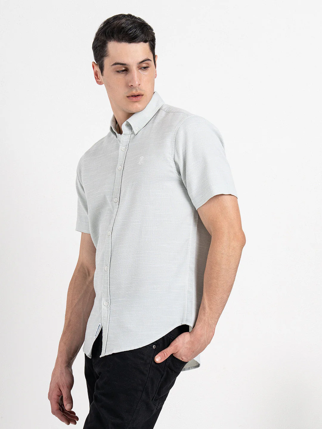 Dobby Half Slevee Button Down Shirt for Men | Your Go To for Comfort and Style - Image 2