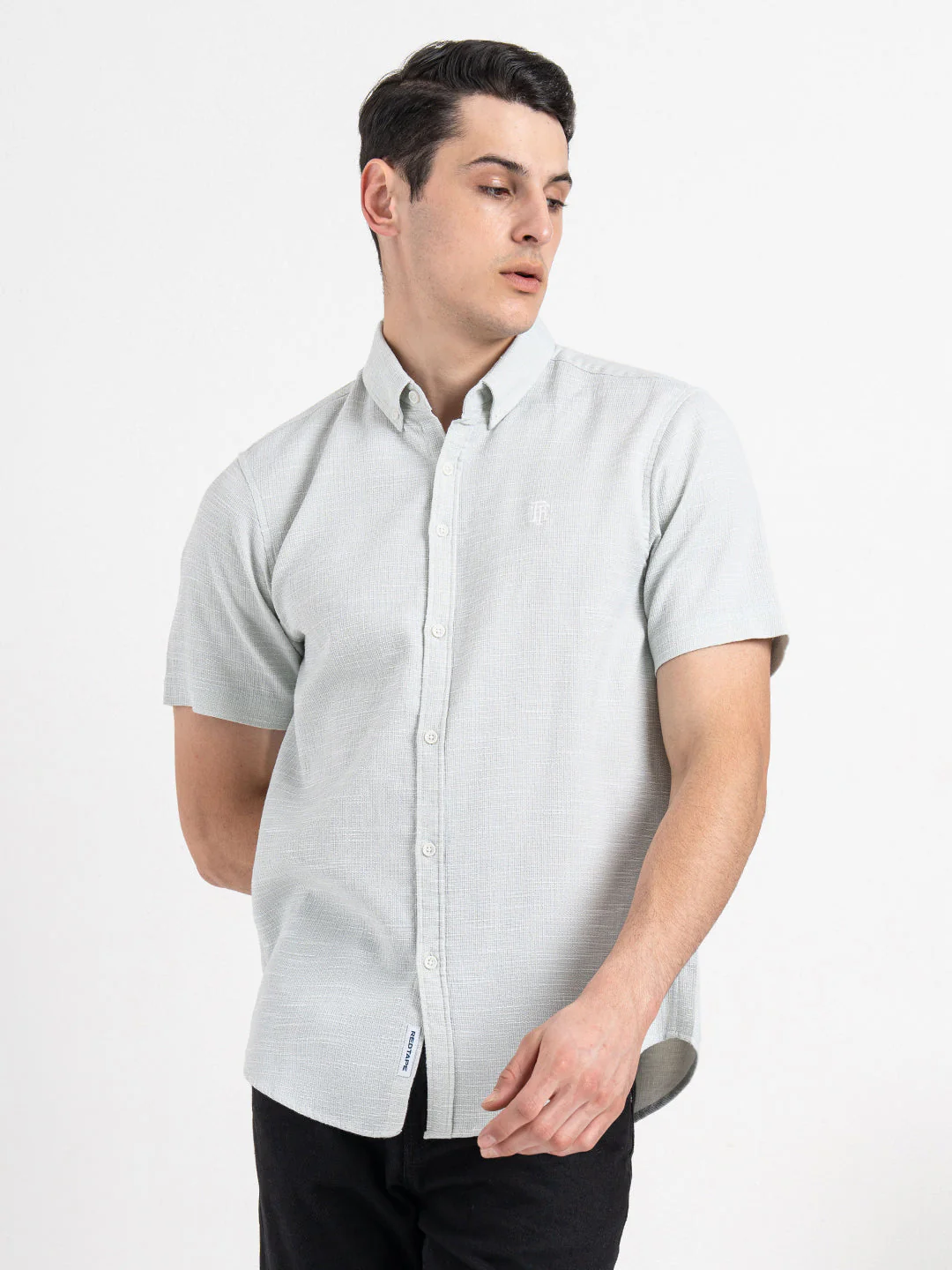 Dobby Half Slevee Button Down Shirt for Men | Your Go To for Comfort and Style - Image 6