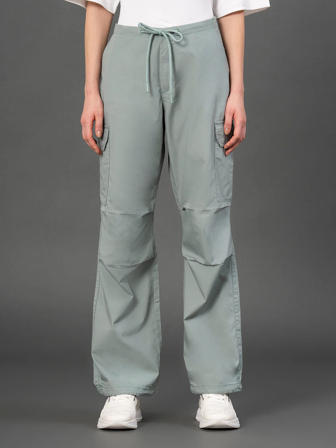 Drawstring Parachute Cargo Pants for Women - Image 3
