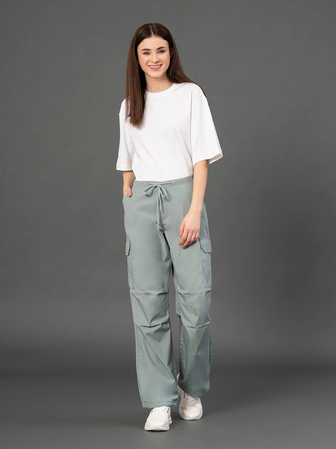 Drawstring Parachute Cargo Pants for Women - Image 5