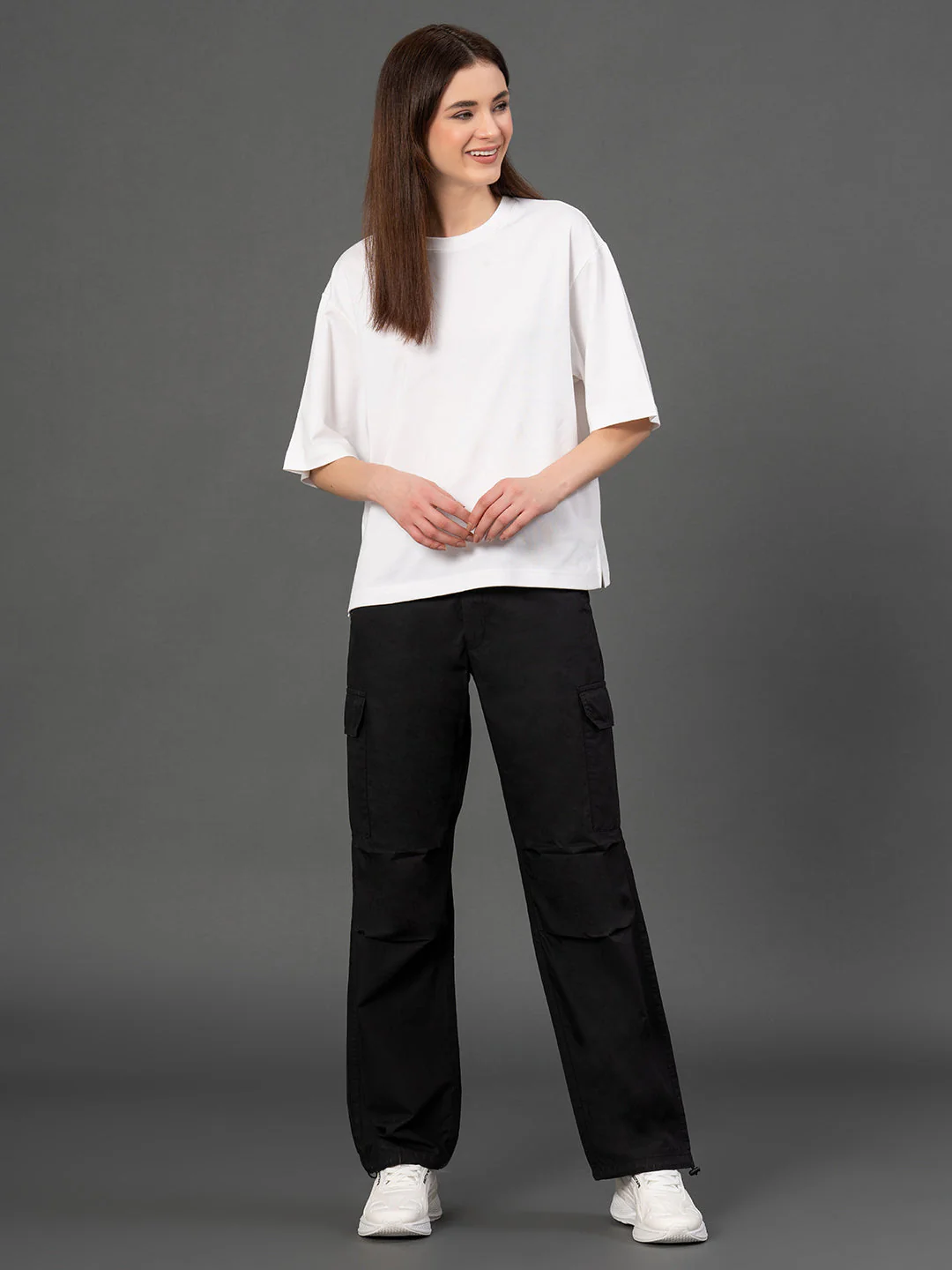 Drawstring Parachute Cargo Pants for Women - Image 6