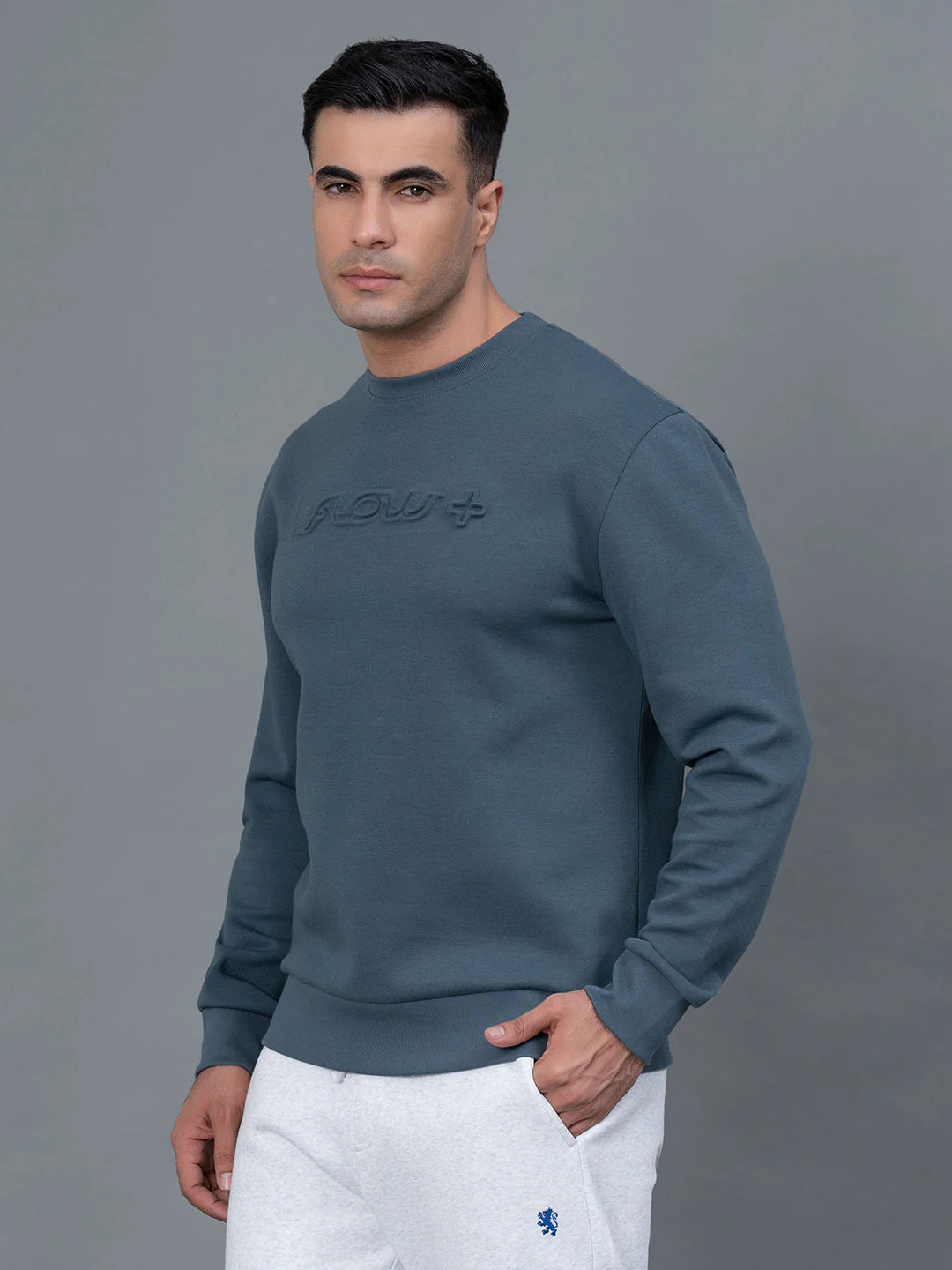 Embossed Athleisure Sweatshirt for Men - Image 2