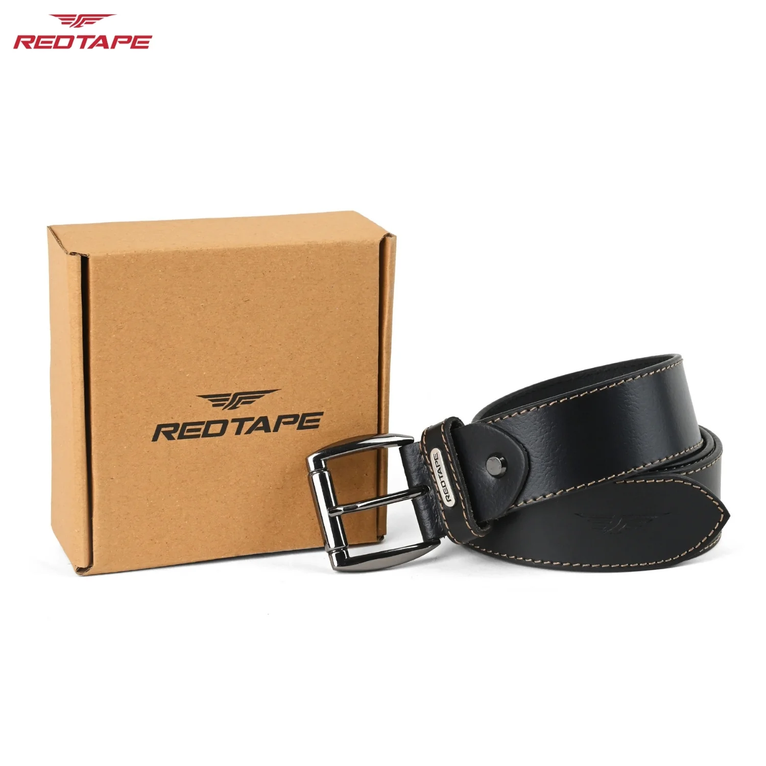 Genuine Black Leather Belt for Men - Image 2