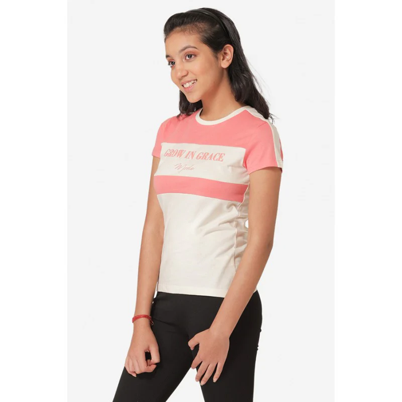 Girls's Coral Round Neck T-Shirt - Image 2