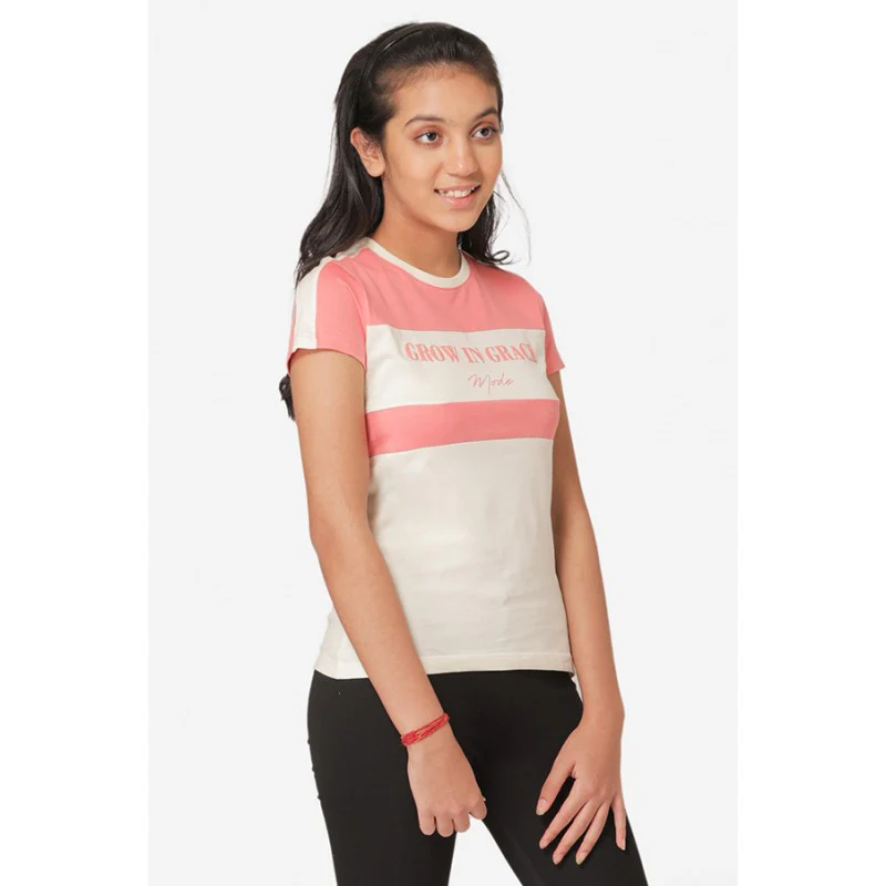Girls's Coral Round Neck T-Shirt - Image 3