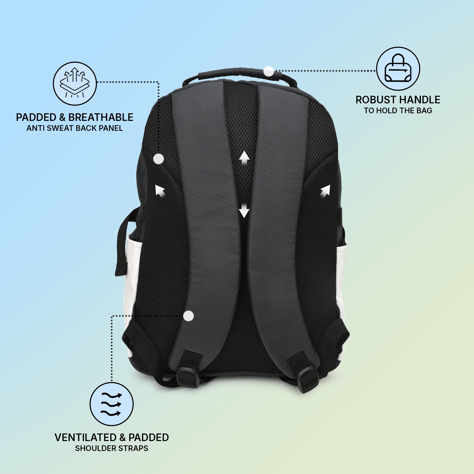 Grey Beige Unisex 23L Polyester Laptop Backpack - Image 3