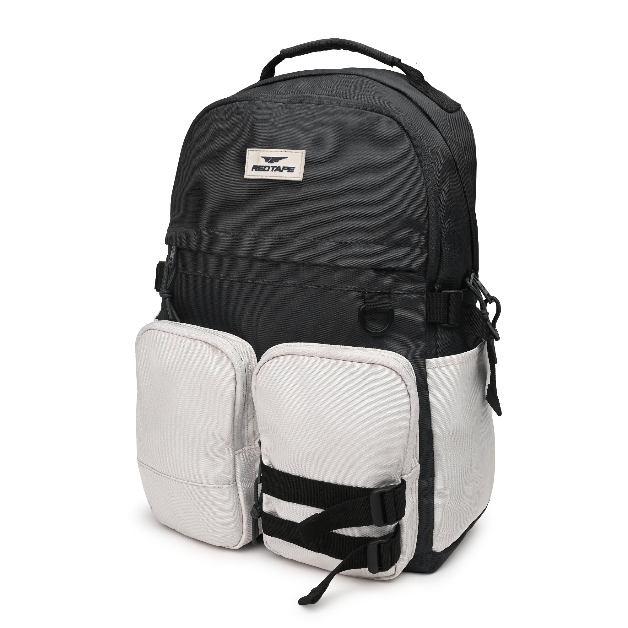 Grey Beige Unisex 23L Polyester Laptop Backpack - Image 5