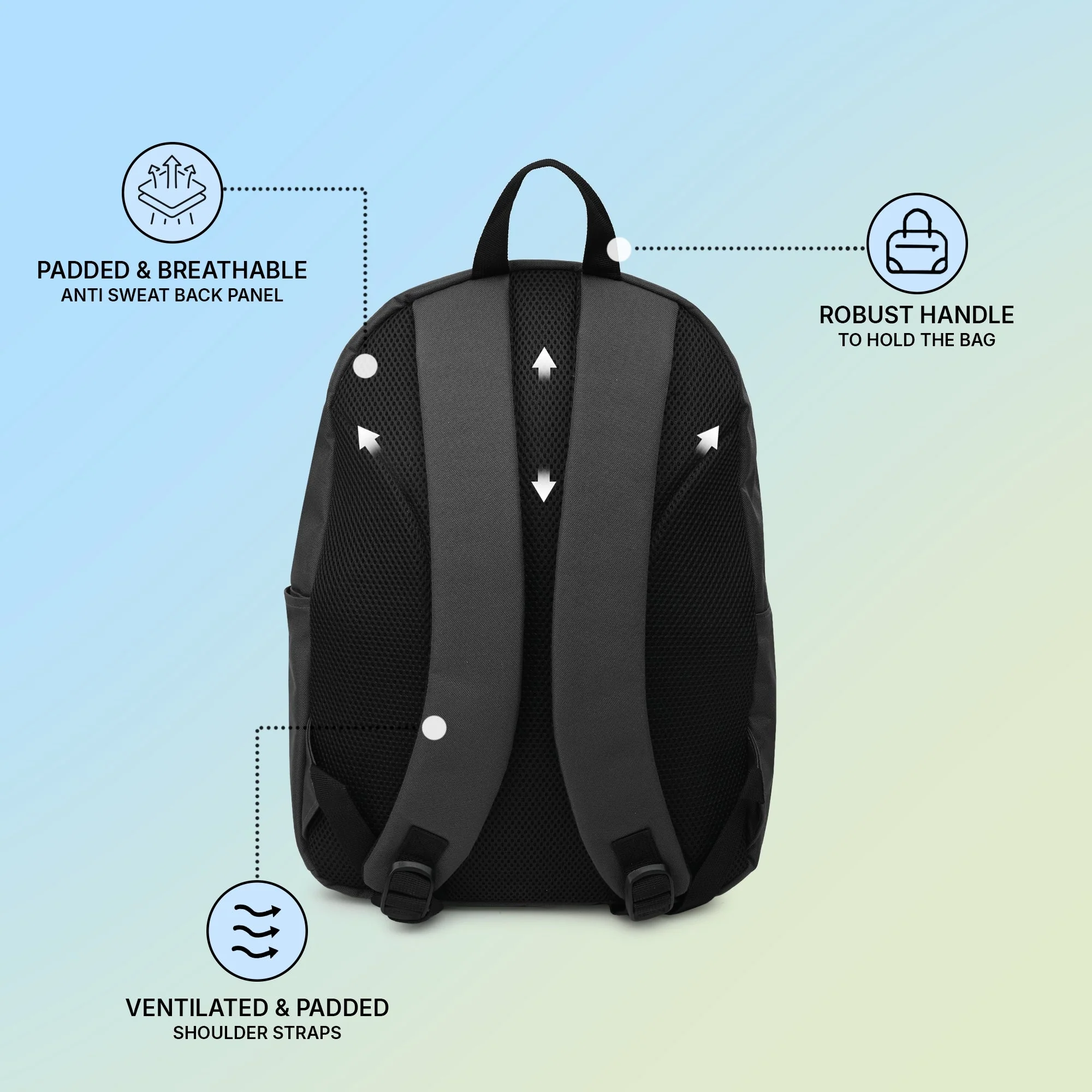 Grey Unisex 25.5L Polyester Laptop Backpack - Image 3
